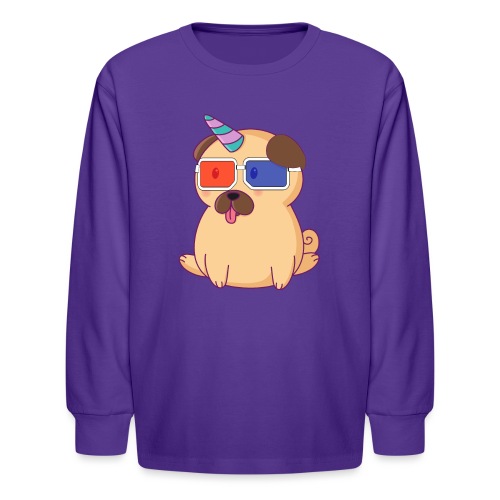 Dog with 3D glasses doing Vision Therapy! - Kids' Long Sleeve T-Shirt