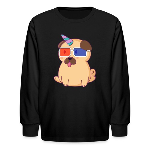 Dog with 3D glasses doing Vision Therapy! - Kids' Long Sleeve T-Shirt