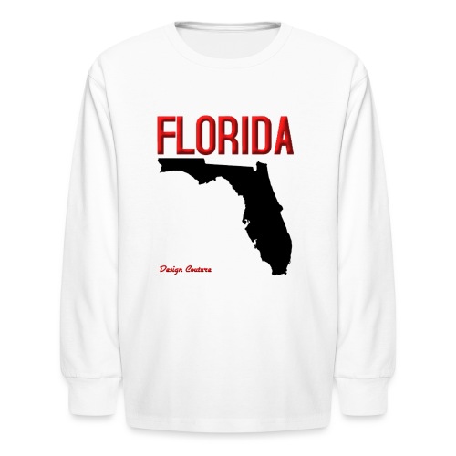 FLORIDA REGION MAP RED - Kids' Long Sleeve T-Shirt
