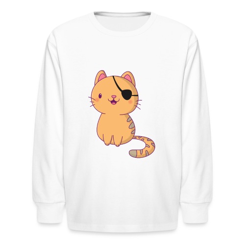 Cat with 3D glasses doing Vision Therapy! - Kids' Long Sleeve T-Shirt