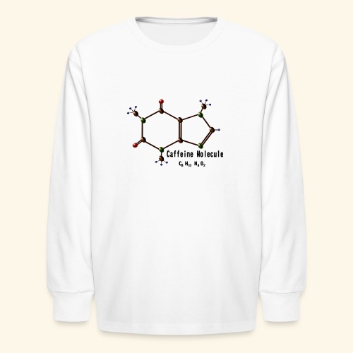 Caffeine Molecule - Kids' Long Sleeve T-Shirt