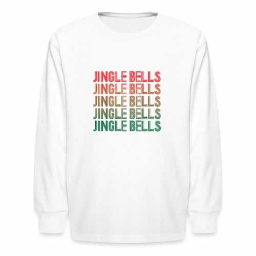 Jingle Bells Retro Snowy Christmas Pajama Gift. - Kids' Long Sleeve T-Shirt