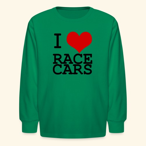 I Love Race Cars - Kids' Long Sleeve T-Shirt