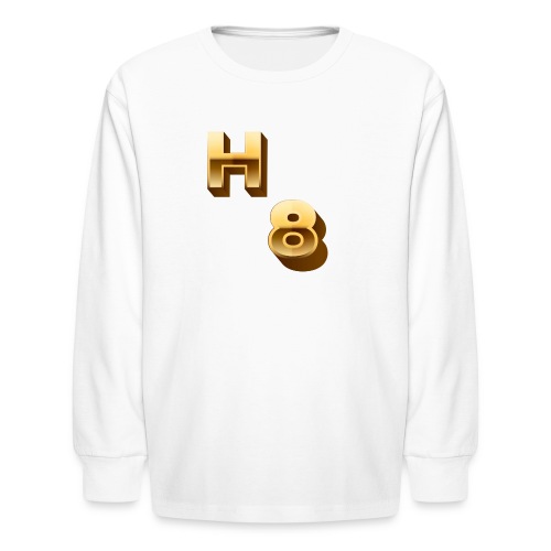 H 8 Letter & Number logo design - Kids' Long Sleeve T-Shirt