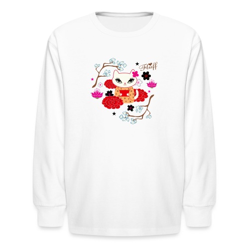 Kimono Cat - Kids' Long Sleeve T-Shirt