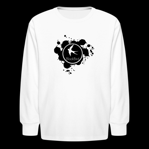 BlackBird Ink Spill Logo - Kids' Long Sleeve T-Shirt