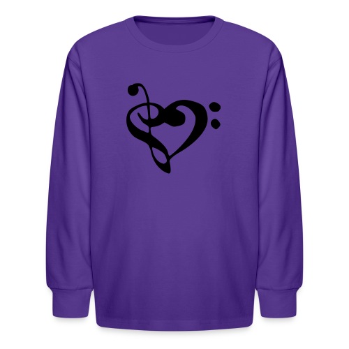 musical note with heart - Kids' Long Sleeve T-Shirt