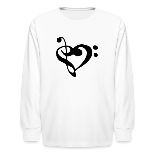 musical note with heart - Kids' Long Sleeve T-Shirt