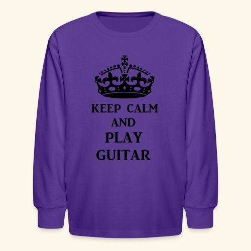 keep calm play guitar blk - Kids' Long Sleeve T-Shirt