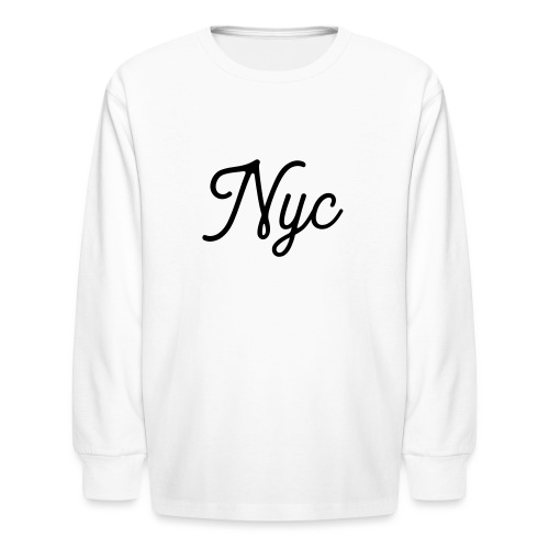 NYC Serif T-Shirt - Kids' Long Sleeve T-Shirt