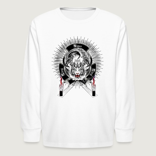 White Tiger King by Xzendor7 - Kids' Long Sleeve T-Shirt