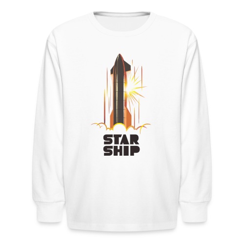 Star Ship Mars - Light - Kids' Long Sleeve T-Shirt