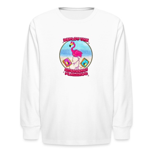 Emergency Flamingo - Kids' Long Sleeve T-Shirt