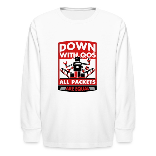Down With QoS - Kids' Long Sleeve T-Shirt