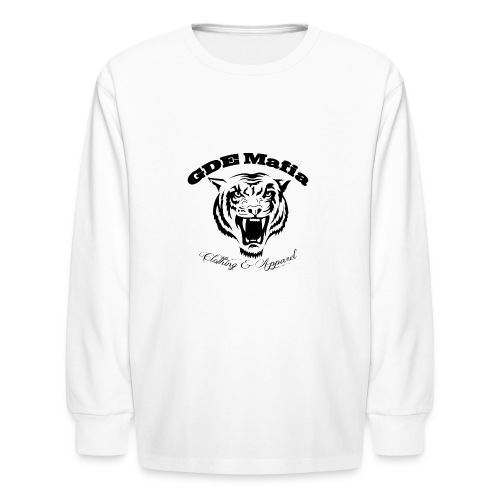 Bengal Tiger ALL Black - GDE Mafia - Kids' Long Sleeve T-Shirt
