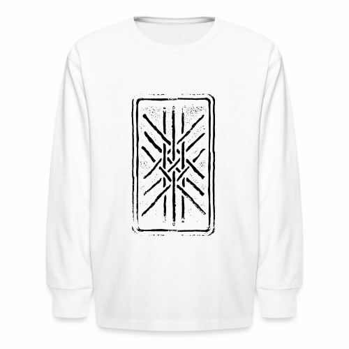 Web of Wyrd grid Skulds Web Net Bindrune symbol - Kids' Long Sleeve T-Shirt