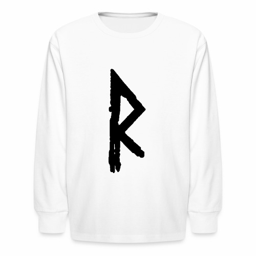 Elder Futhark Rune Raidho - Letter R - Kids' Long Sleeve T-Shirt