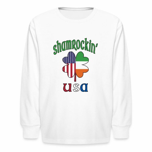 Shamrock USA Good Luck Four Leaf Clover St Paddy's - Kids' Long Sleeve T-Shirt