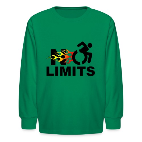 No limits for me with my wheelchair - Kids' Long Sleeve T-Shirt