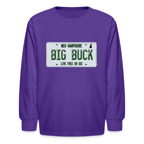 Big Buck NH License Plate Camo - Kids' Long Sleeve T-Shirt