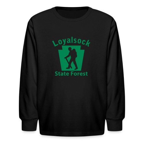 Loyalsock State Forest Keystone Hiker male - Kids' Long Sleeve T-Shirt