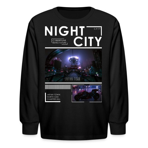 Night City Japan Town - Kids' Long Sleeve T-Shirt