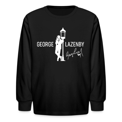 WHITE George Lazenby logo - Kids' Long Sleeve T-Shirt