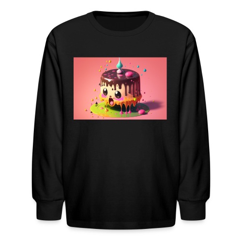 Cake Caricature - January 1st Psychedelic Desserts - Kids' Long Sleeve T-Shirt