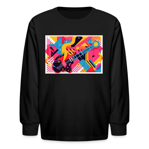 Memphis Design Rockabilly Abstract - Kids' Long Sleeve T-Shirt