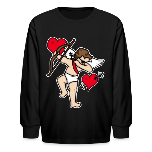 Dabbing Cupid For Valentines Day Gift T shirts - Kids' Long Sleeve T-Shirt