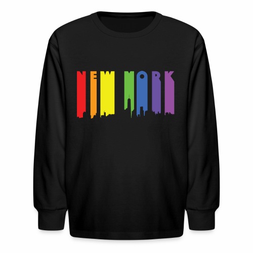 New York design Rainbow - Kids' Long Sleeve T-Shirt