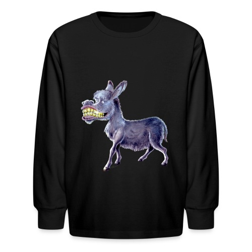 Funny Keep Smiling Donkey - Kids' Long Sleeve T-Shirt