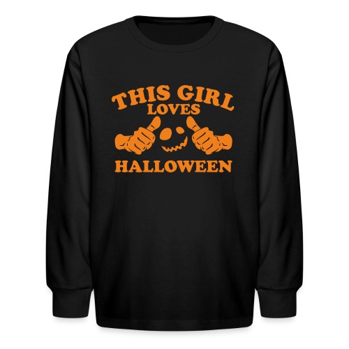 This Girl Loves Halloween - Kids' Long Sleeve T-Shirt