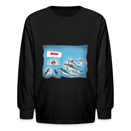 Iotti cartoon shark gif - Kids' Long Sleeve T-Shirt