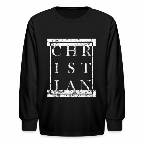 CHRISTIAN Religion - Grunge Block Box Gift Ideas - Kids' Long Sleeve T-Shirt