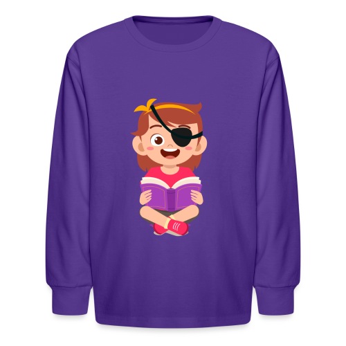 Little girl with eye patch - Kids' Long Sleeve T-Shirt