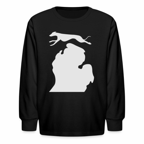 Greyhound Bark Michigan - Kids' Long Sleeve T-Shirt