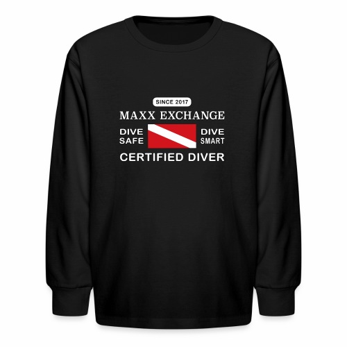 Maxx Exchange Certified Diver Wetsuit Snorkel. - Kids' Long Sleeve T-Shirt