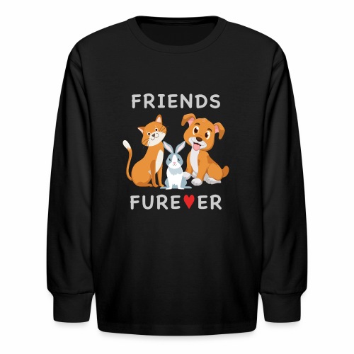 Friends Forever BFF Dog Cat Bunny Rabbit Kids Gift - Kids' Long Sleeve T-Shirt