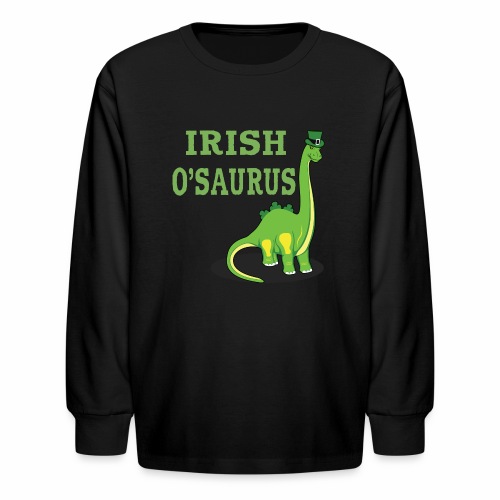 St Patrick's Day Irish Dinosaur St Paddys Shamrock - Kids' Long Sleeve T-Shirt