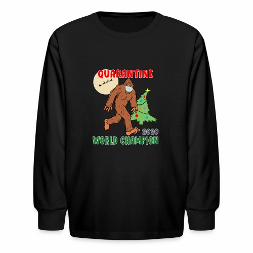Quarantine World Champion Sasquatch Mask Christmas - Kids' Long Sleeve T-Shirt