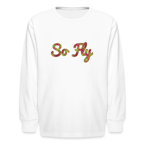 So Fly Pink and Green Plaid - Kids' Long Sleeve T-Shirt