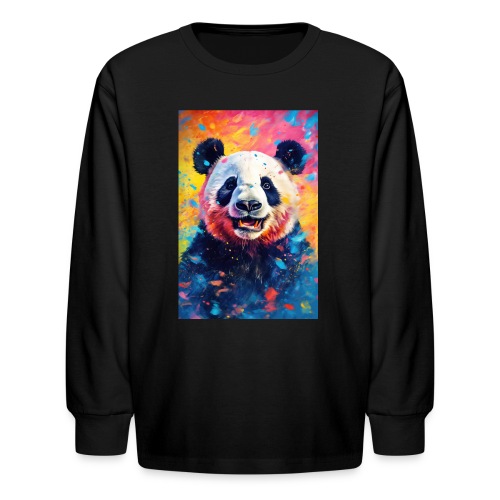 Paint Splatter Panda Bear - Kids' Long Sleeve T-Shirt