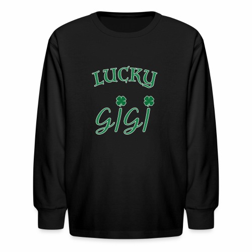 Lucky Gigi St Patrick Day Grandma Shamrock gift. - Kids' Long Sleeve T-Shirt