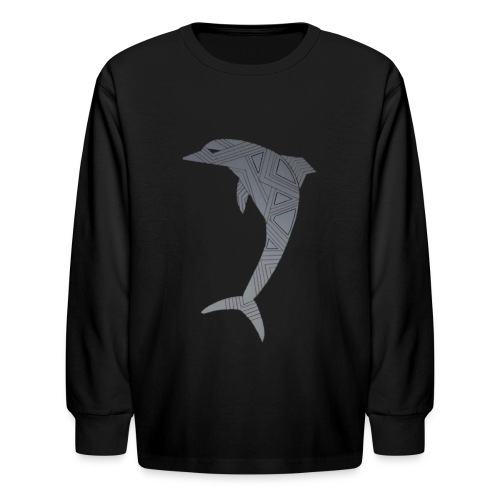 dolphin art deco - Kids' Long Sleeve T-Shirt