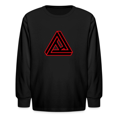 Black/Red Logo - Kids' Long Sleeve T-Shirt