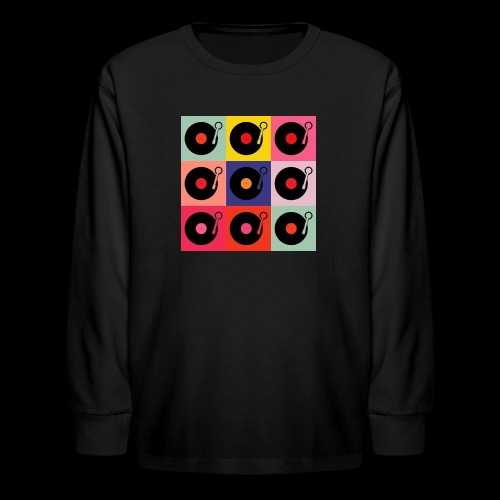 Records in the Fashion of Warhol - Kids' Long Sleeve T-Shirt