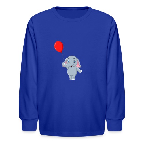 Baby Elephant Holding A Balloon - Kids' Long Sleeve T-Shirt