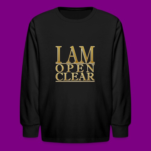 I AM Open Clear Gold - Kids' Long Sleeve T-Shirt