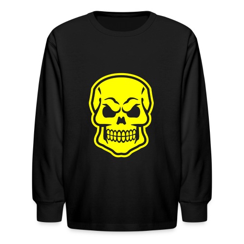Skull vector yellow - Kids' Long Sleeve T-Shirt